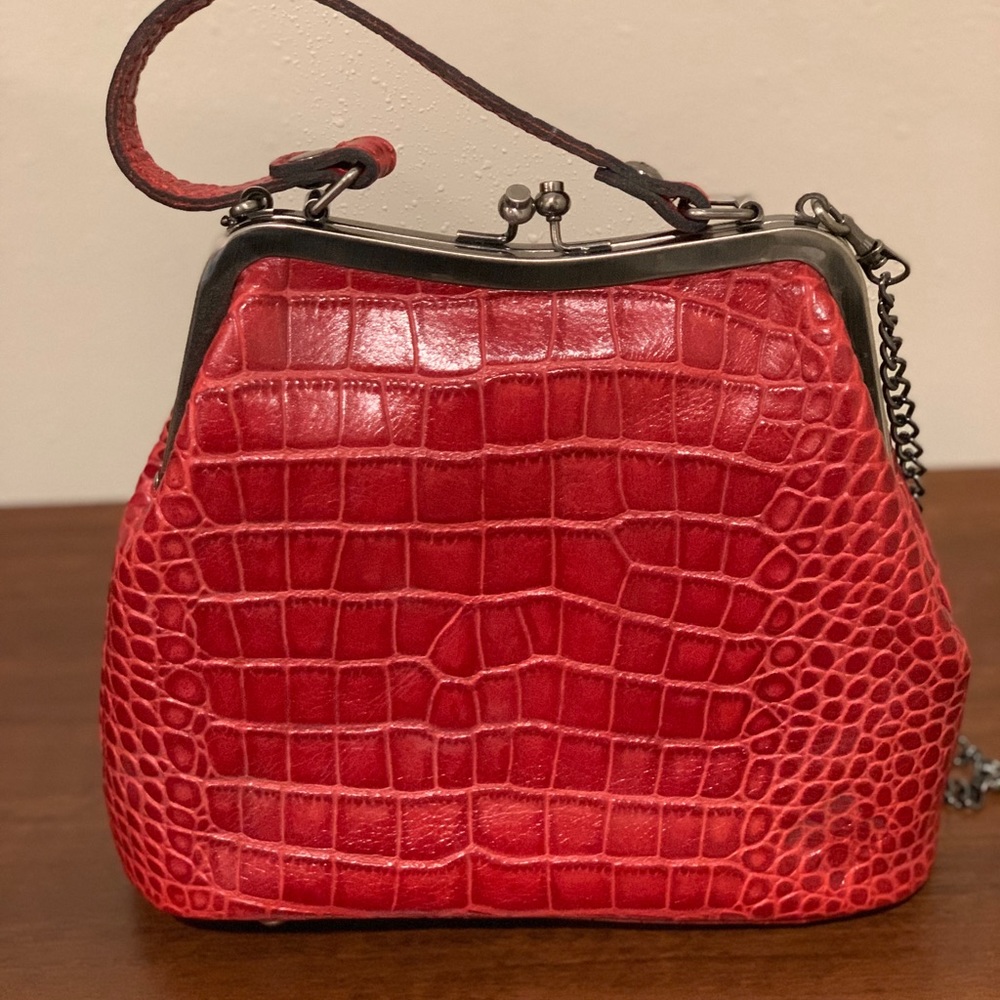 Vintage Patricia Nash Leather Croc Handbag